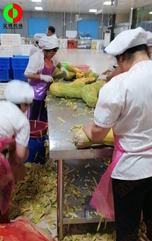 工程售后团队现场考察江西客户生产现场,提供整套瓜果加工设备方案！